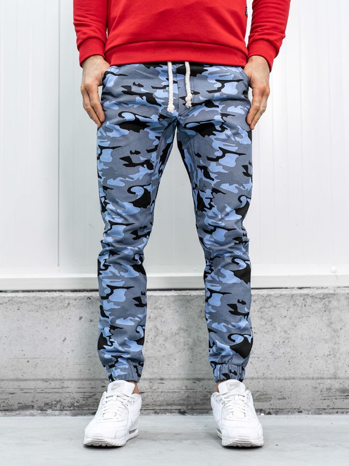 

Чоловічі штани джоггери камуфляж-блакитні Bolf 0367