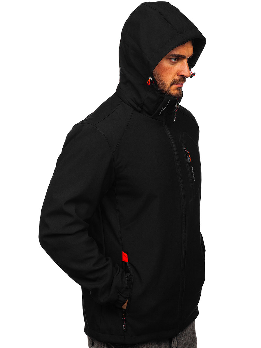 

Чорно-помаранчева чоловіча демісезонна куртка Softshell Bolf WX088A