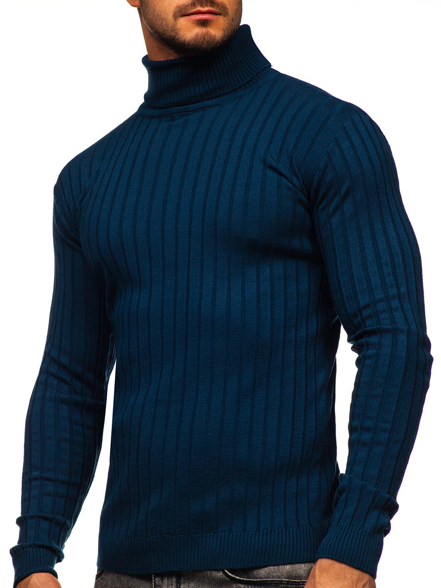 

Синій чоловічий светр гольф Bolf 520