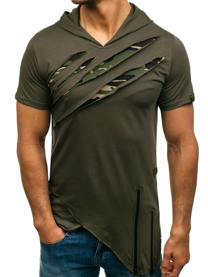 

Мужская футболка без принта зеленая Bolf 459, Зеленый