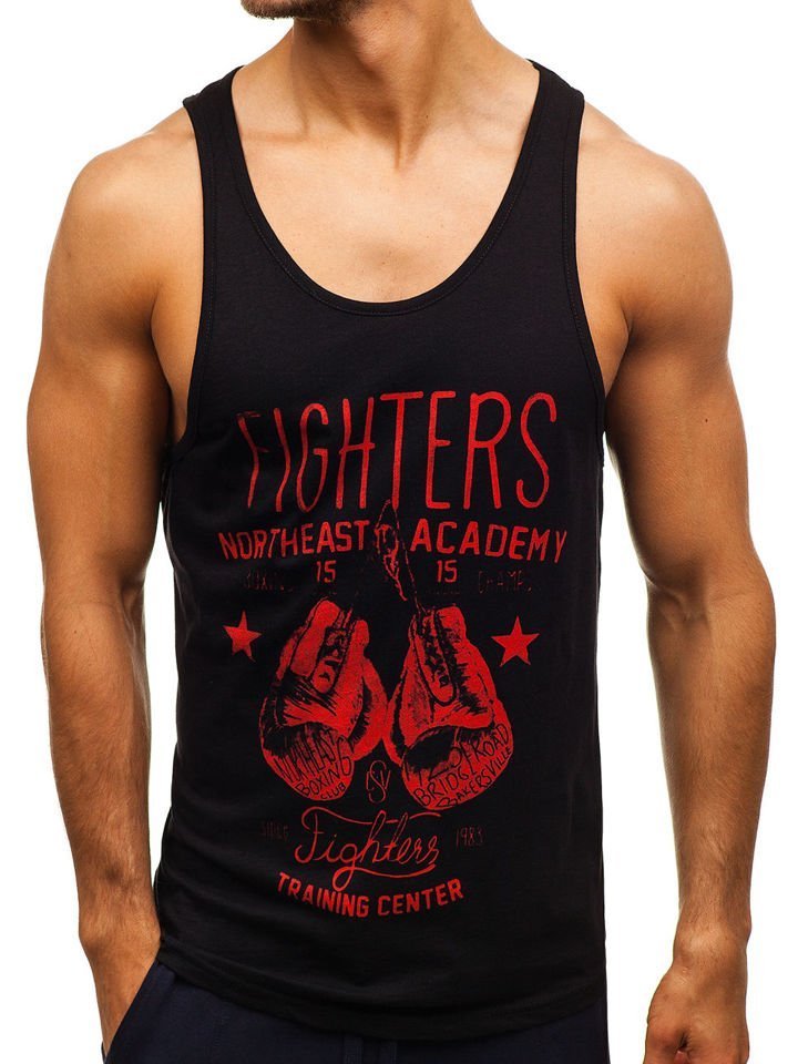 

Мужская футболка танк топ с принтом черная Bolf 181112, Черный