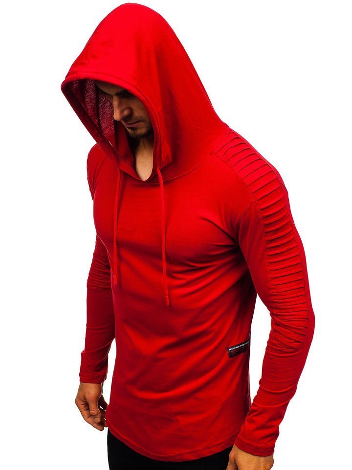 

Мужской лонгслив без принта красный Bolf 2148