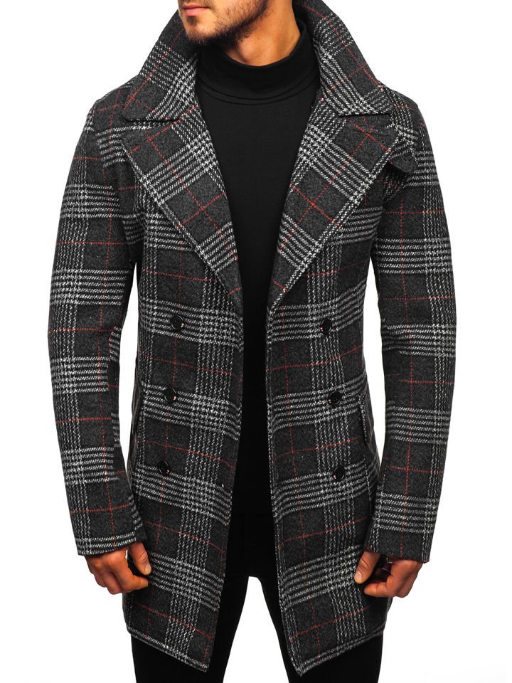 

Пальто чоловіче зимове чорне Bolf 1116