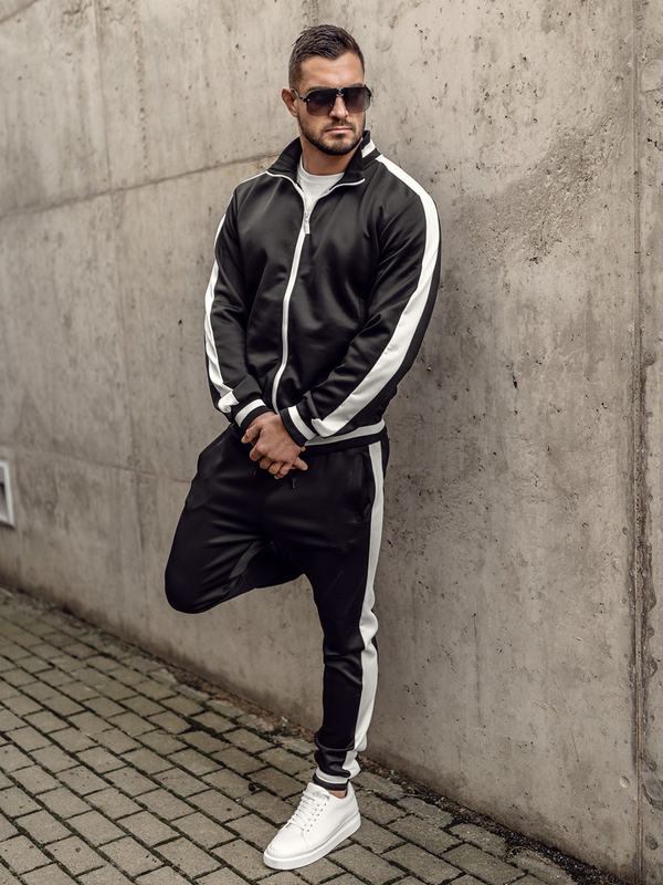 Чорний чоловічий спортивний костюм Bolf 8C99A