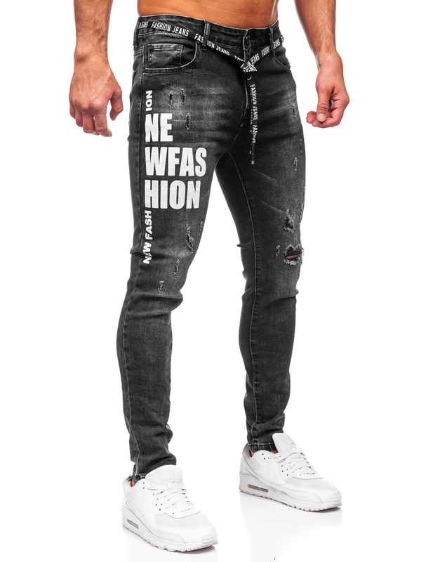 Чорні чоловічі джинси slim fit Bolf TF277