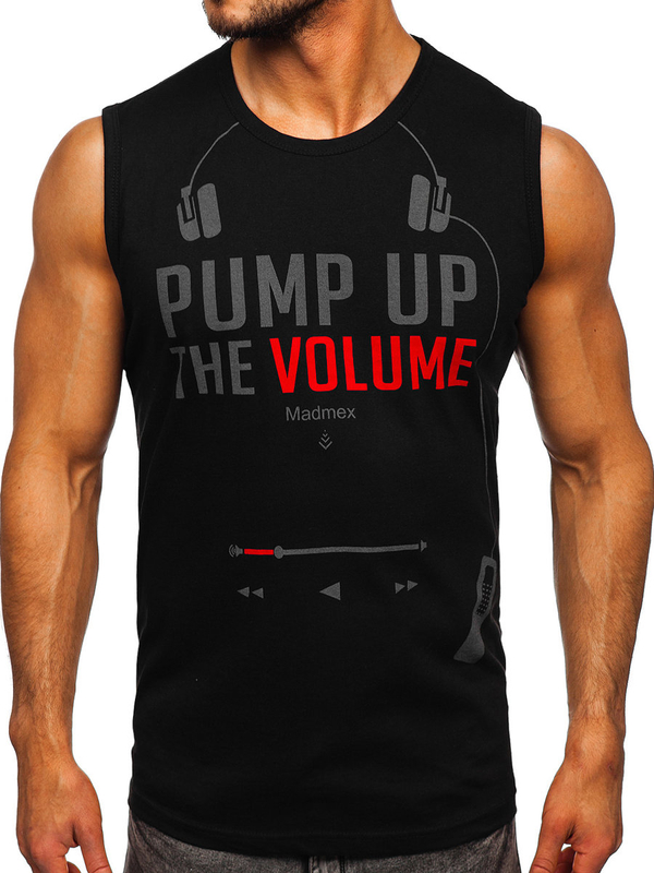 Чорна майка з принтом Bolf 14815