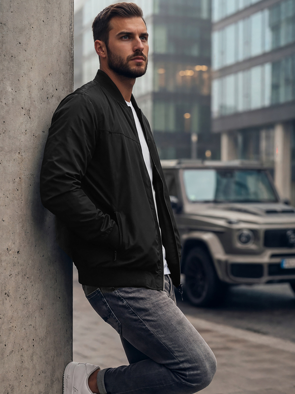 Чорно-червона чоловіча демісезонна куртка Bolf W3909