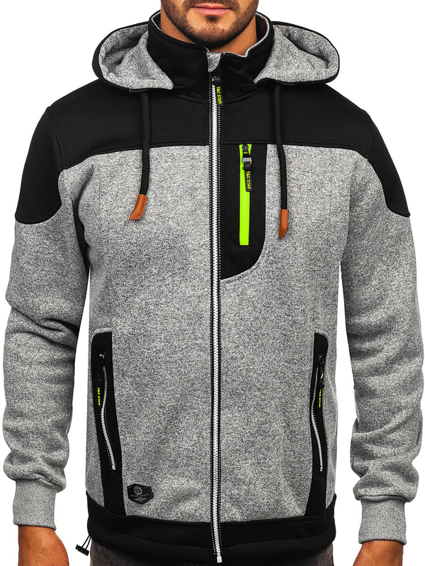 Сірий чоловічий худі-куртка Bolf TC1262