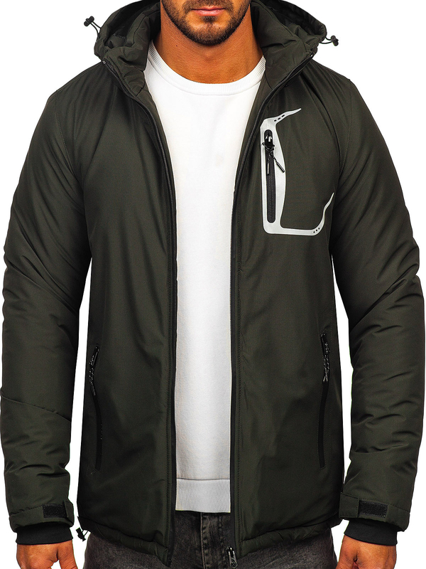 Хакі чоловіча зимова куртка Bolf HKK2025
