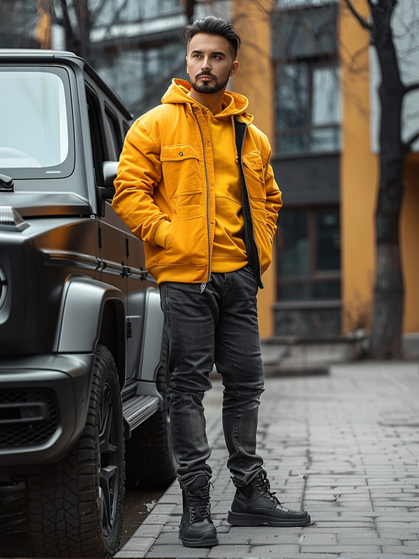 Чорні чоловічі джинсові штани slim fit Bolf R927