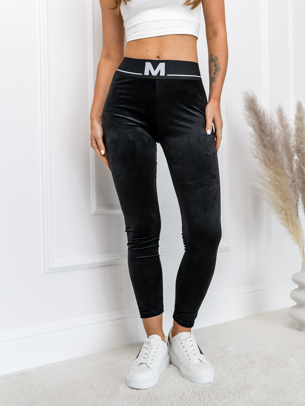 Чорні велюрові жіночі легінси Bolf W7577