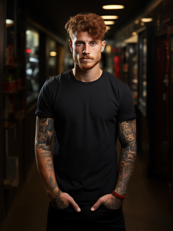 Довга чоловіча футболка без принта, чорна Bolf 14290A2