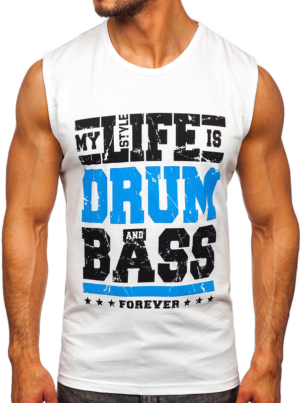 Біла футболка так топ з принтом Bolf 14810