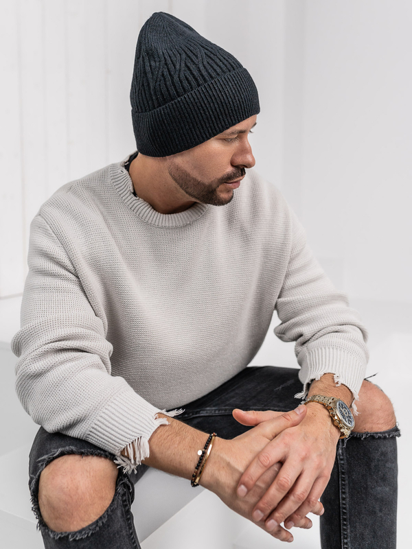 Чорна чоловіча зимова шапка Bolf 387070