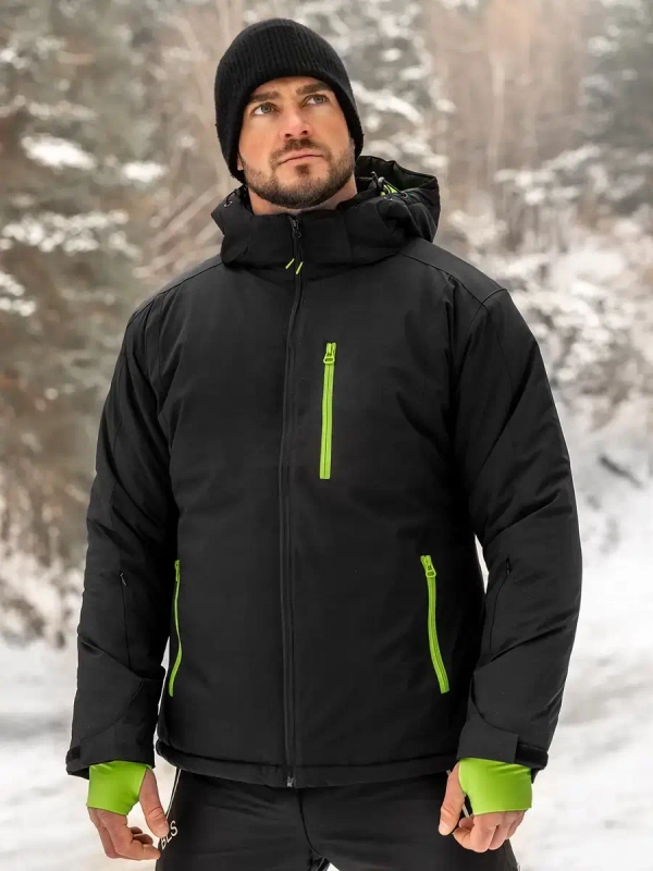 Чорна чоловіча зимова спортивна куртка Bolf HH011