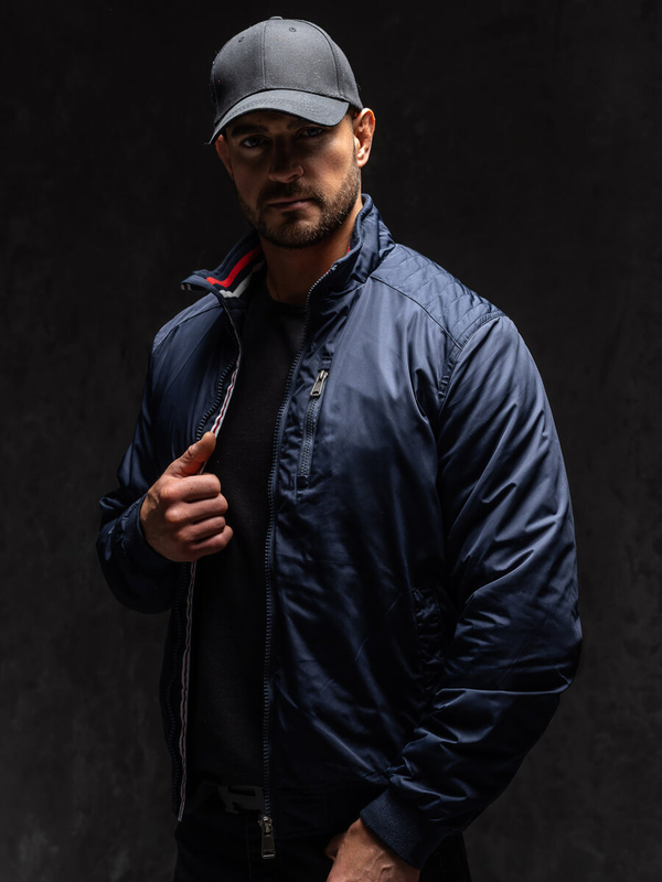 Чоловіча демісезонна куртка, темно-синя, Bolf 1907A1