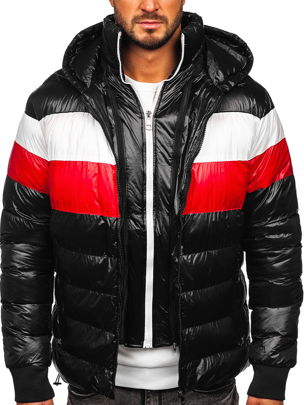 Чорна стьобана куртка чоловіча зимова Bolf 6592