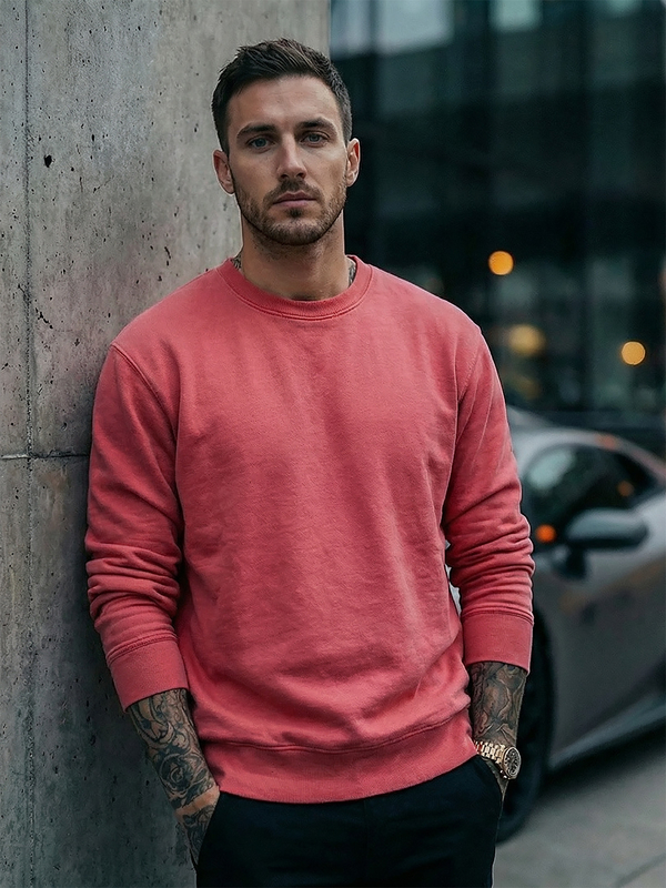 Лососева товста чоловіча толстовка без капюшона Bolf 2001