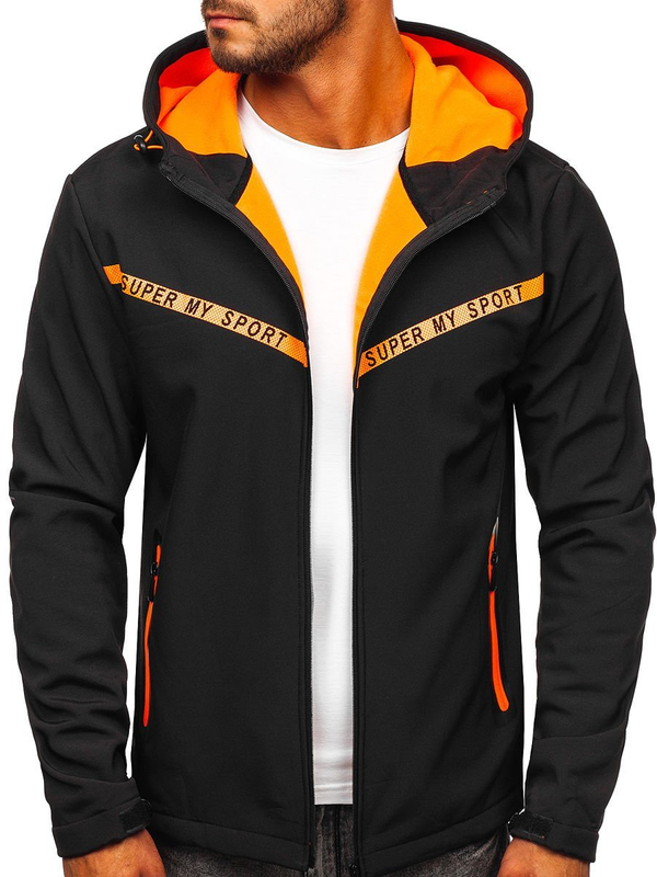Чорна чоловіча демісезонна куртка softshell Bolf KS2181