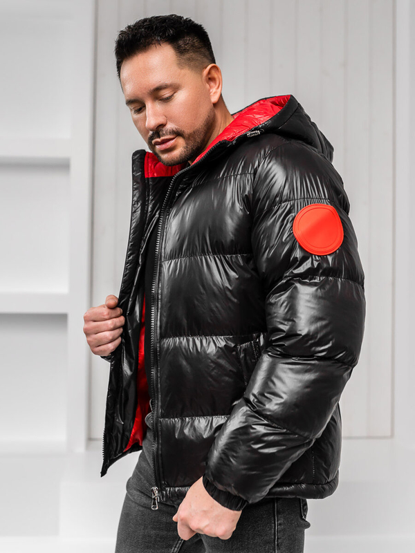 Чорна стьобана чоловіча зимова куртка Bolf 5M3198A1