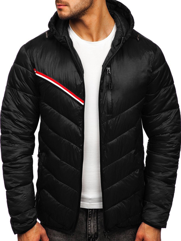 Чорна демісезонна чоловіча куртка Bolf M13008