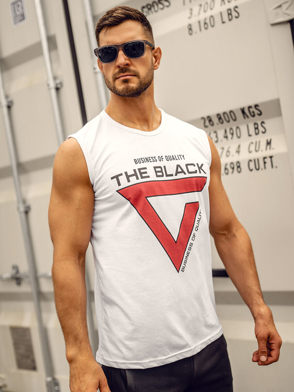 Біла майка з принтом Bolf 14816A