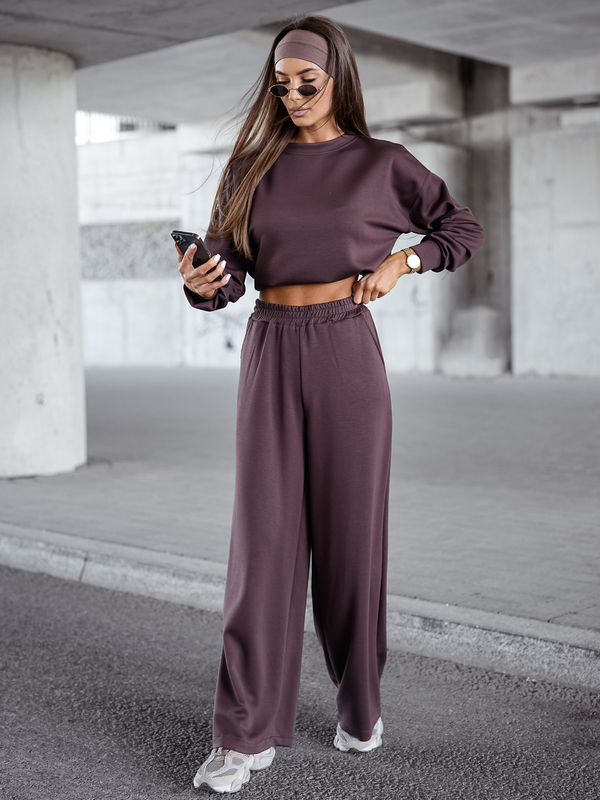 Жіночий двочастинний спортивний комплект шоколадний Bolf 821111