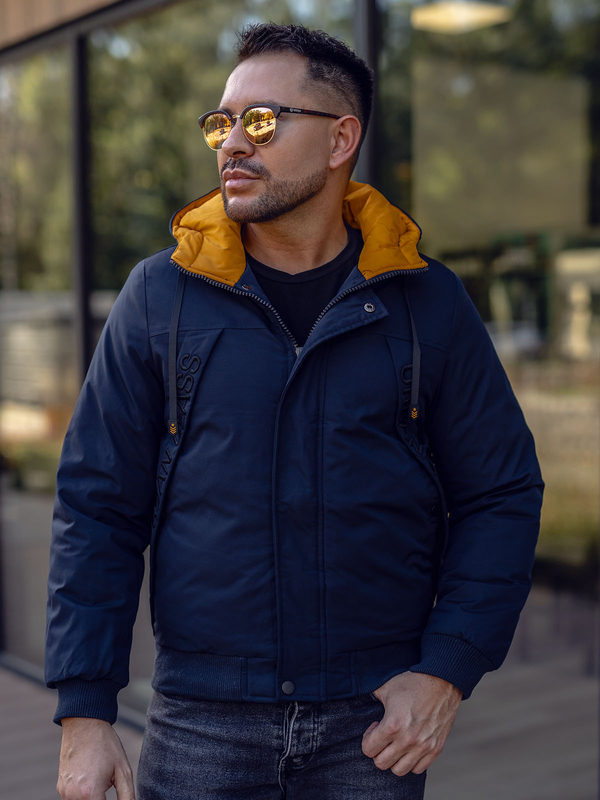Темно-синя чоловіча зимова куртка Bolf 27M8100