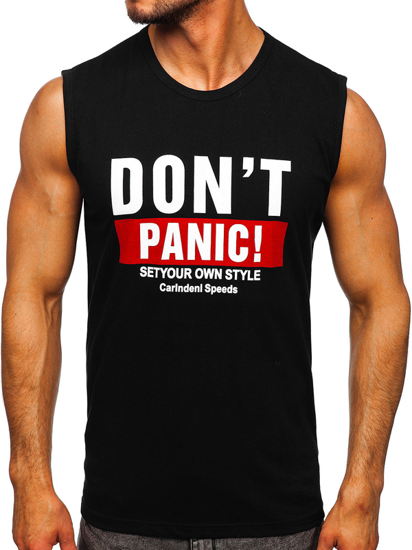 Чорна майка з принтом Bolf 14827