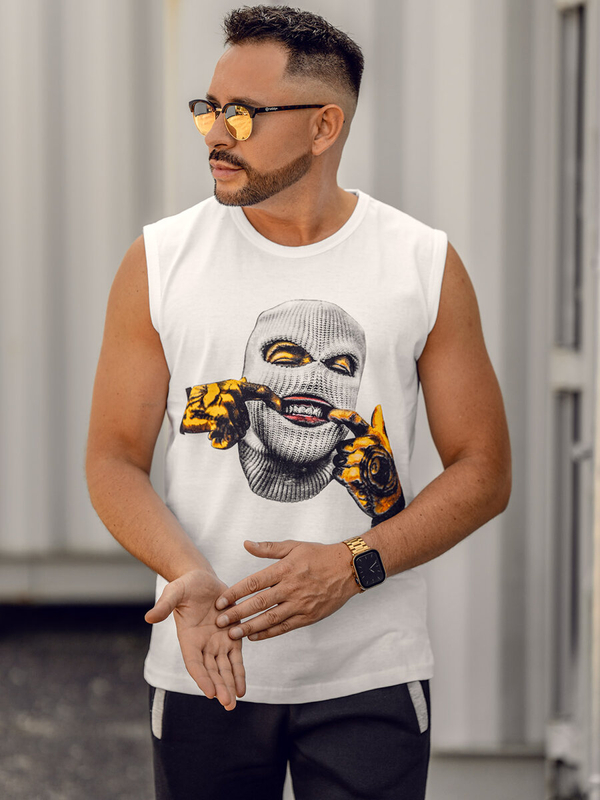 Біла майка з принтом Bolf 14811A