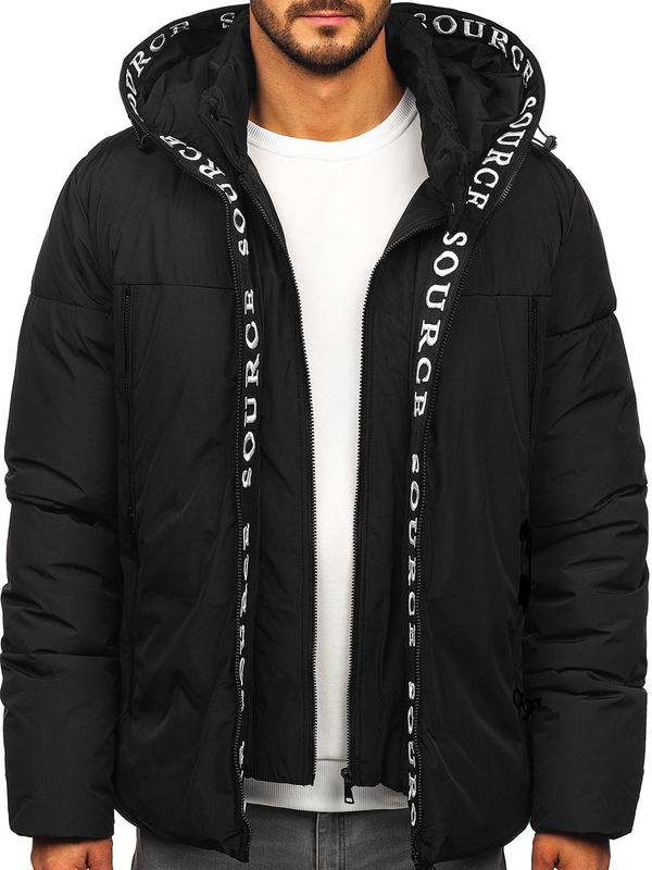 Чорна чоловіча зимова куртка Bolf 22M330