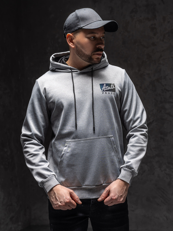 Сіра чоловіча толстовка з принтом і капюшоном Bolf HY971A1