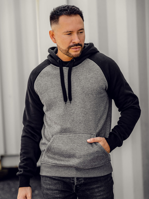 Графітова чоловіча толстовка з капюшоном Bolf LM77002