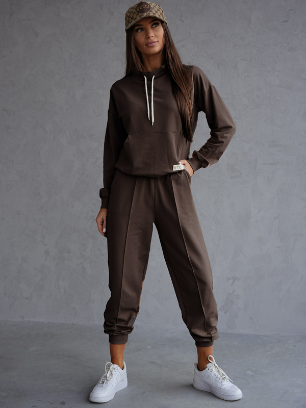 Жіночий двочастинний спортивний комплект шоколадний Bolf 82162