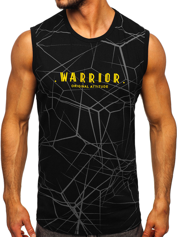 Чорна футболка з принтом Bolf 14813