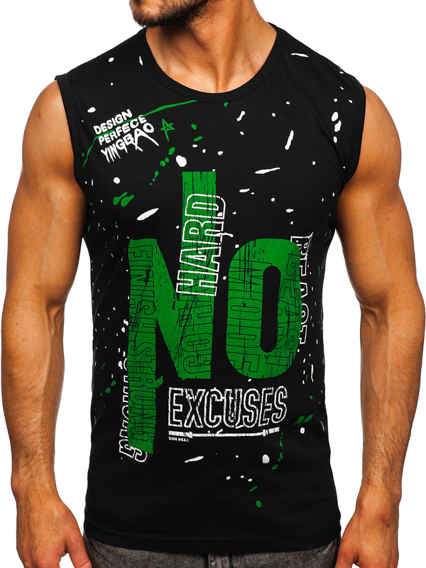 Чорна футболка з принтом Bolf 14825