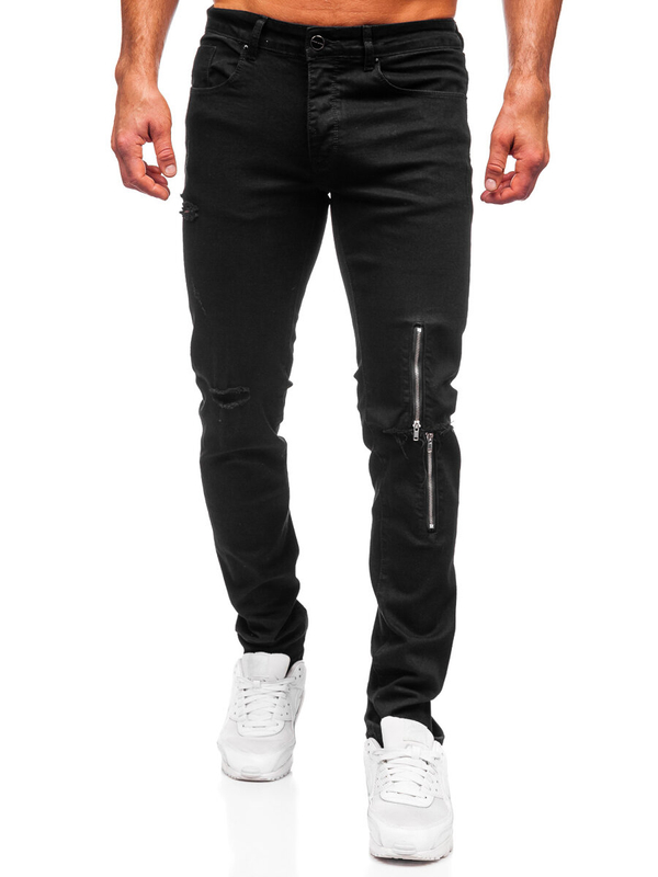 Чорні чоловічі джинсові штани slim fit Bolf MP0087N