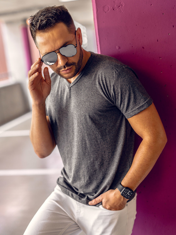 Антрацитова чоловіча футболка без принту Bolf 192131A