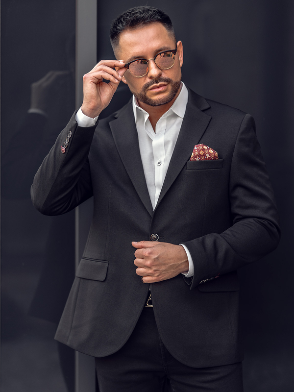 Чорний чоловічий повсякденний піджак Bolf 24401