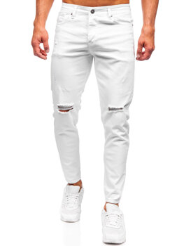 Білі чоловічі джинси slim fit Bolf 5873