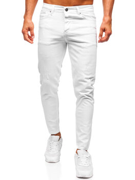 Білі чоловічі джинсові штани slim fit Bolf 5888