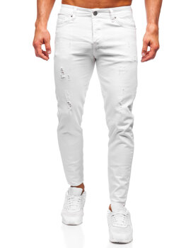 Чоловічі білі джинсові штани slim fit Bolf 5876