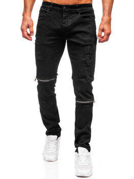 Чорні чоловічі джинсові штани slim fit Bolf MP0117N