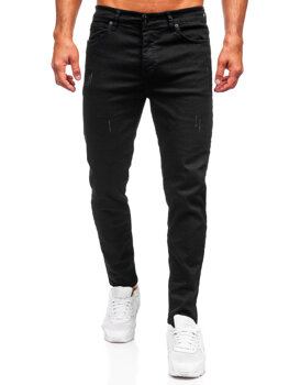 Czarne spodnie jeansowe męskie slim fit Bolf 6675